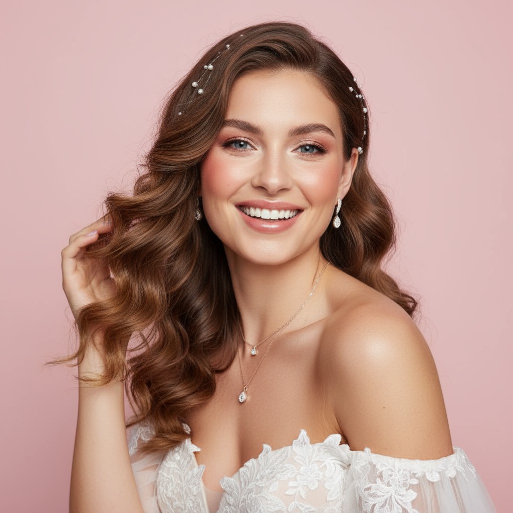 Loose Curls Hairstyle for Wedding Ideas